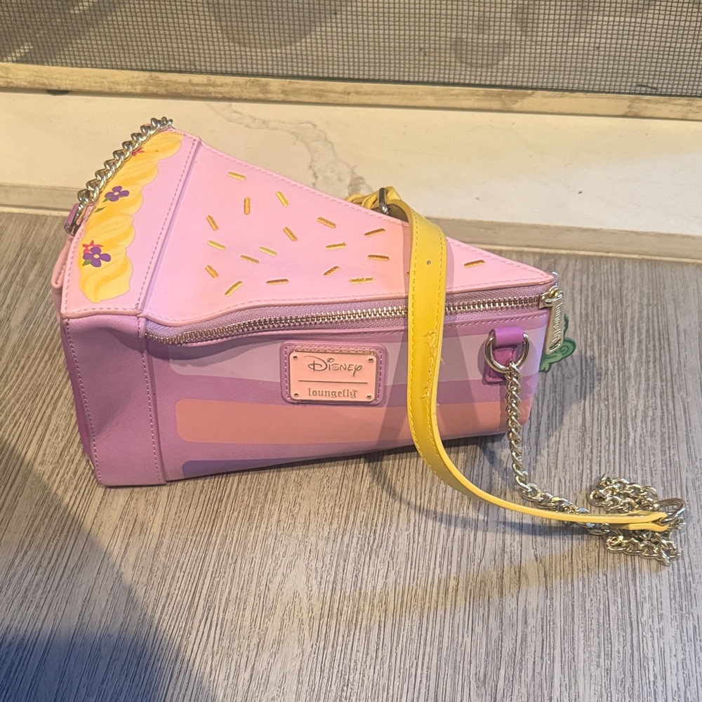 Disney Tangled Loungefly Pink and Purple Cake Slice Bag - Picture 5 of 14